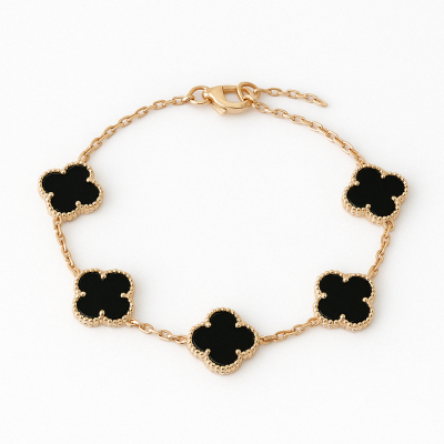 Золотой браслет клевер 17.0-20.0