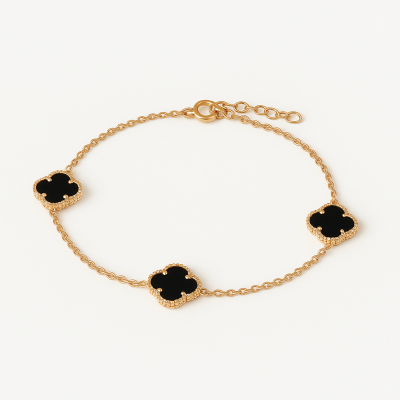 Золотой браслет клевер 17.0 - 19.0