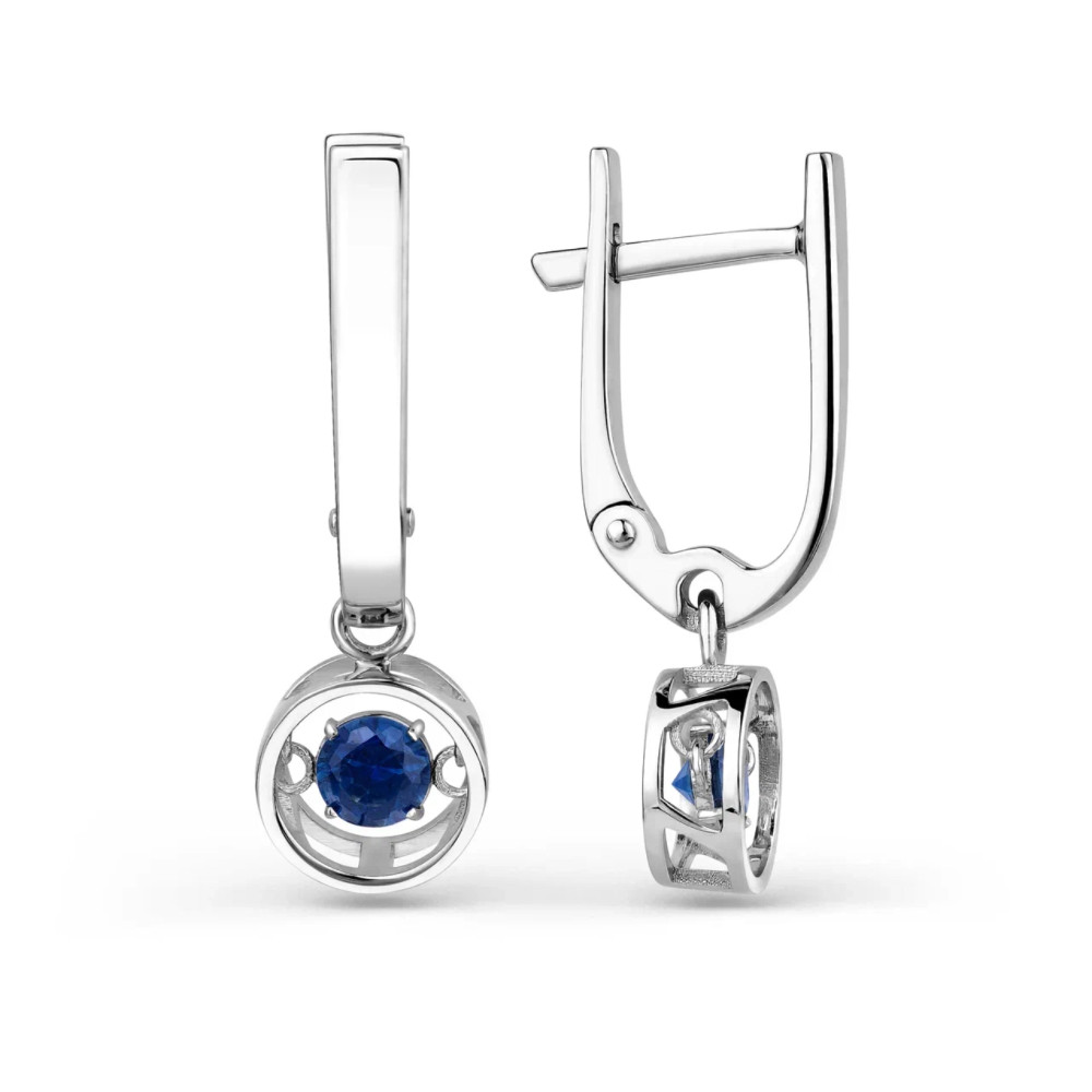 0.412 Ct White Gold Sapphire Earrings