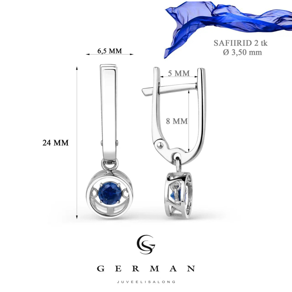 0.412 Ct White Gold Sapphire Earrings