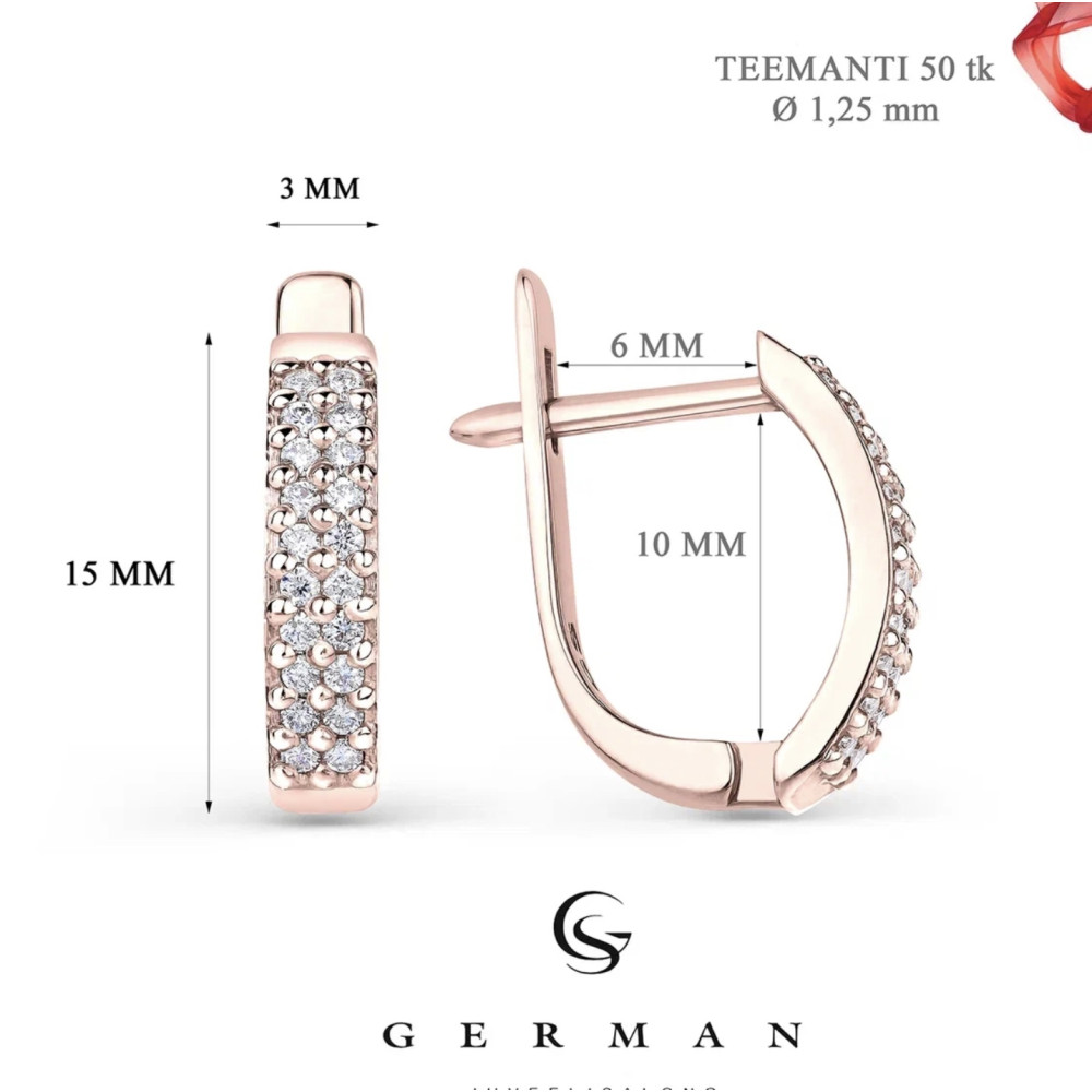 0,36 Ct Золотые серьги дорожка из бриллиантов 