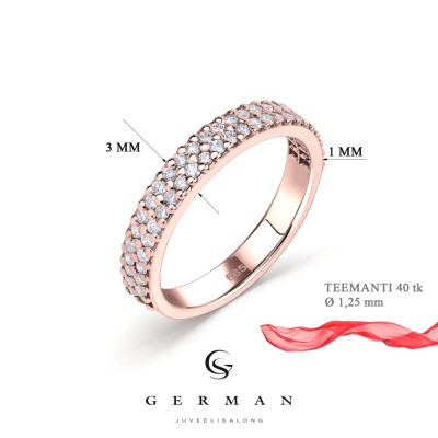 0,45 Ct Золотое кольцо с бриллиантами вечное мерцание