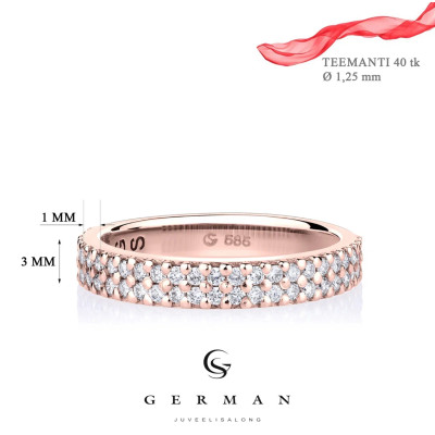 0,45 Ct Золотое кольцо с бриллиантами вечное мерцание