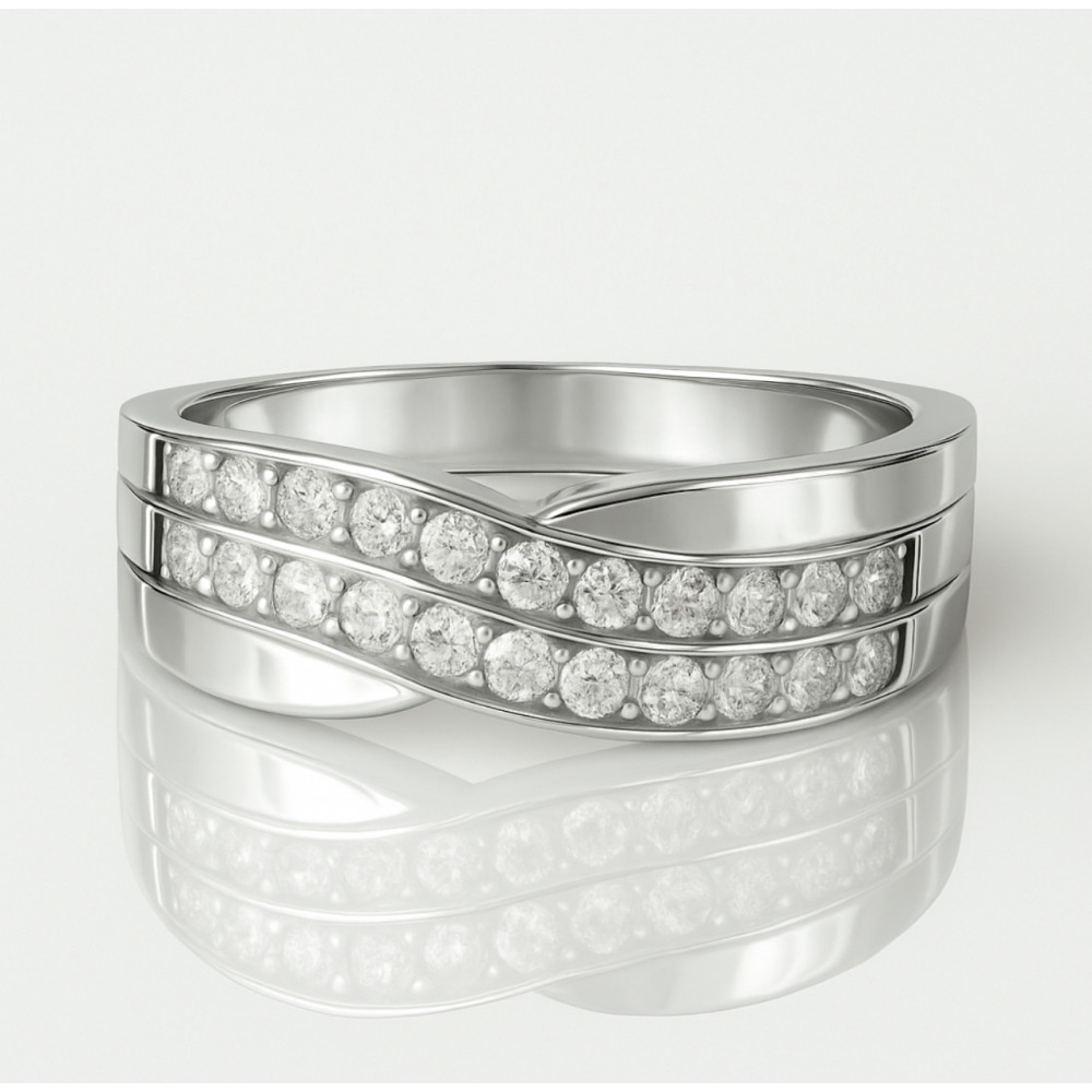 0,23 Ct Кольцо в белом золоте с бриллиантами