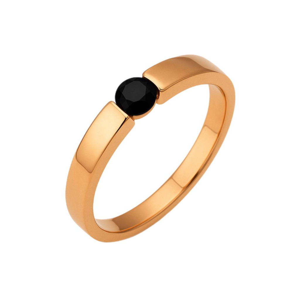 0.21 Ct Rose Gold Black Diamond Ring