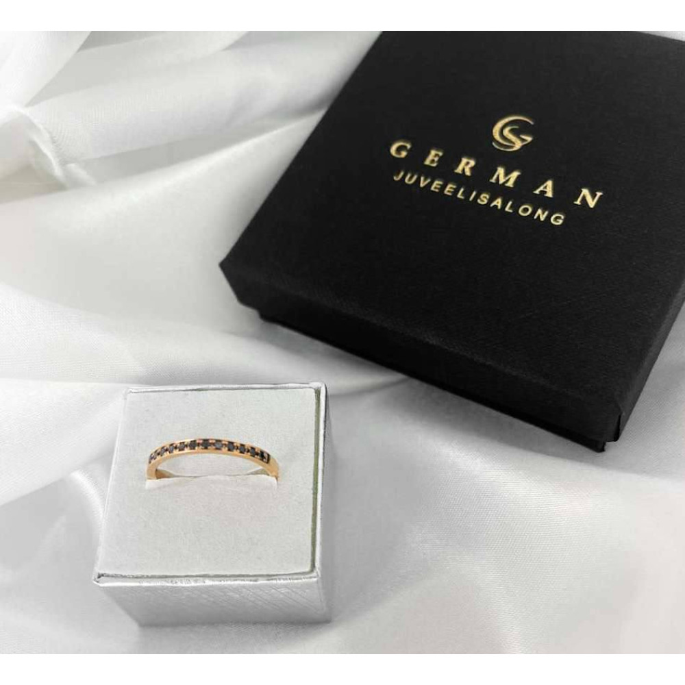 0.16 Ct Black Diamond Ring in Rose Gold