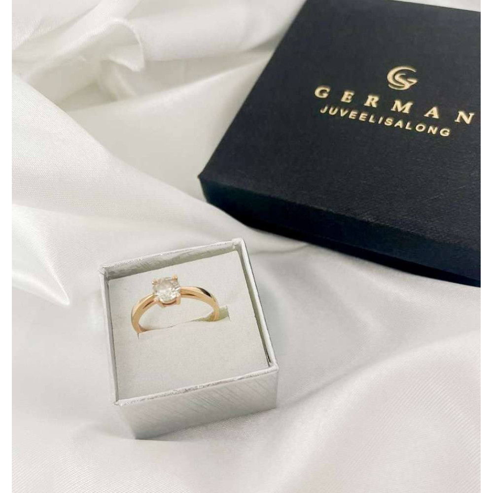 0,91 Ct Кольцо из розового золота с бриллиантом