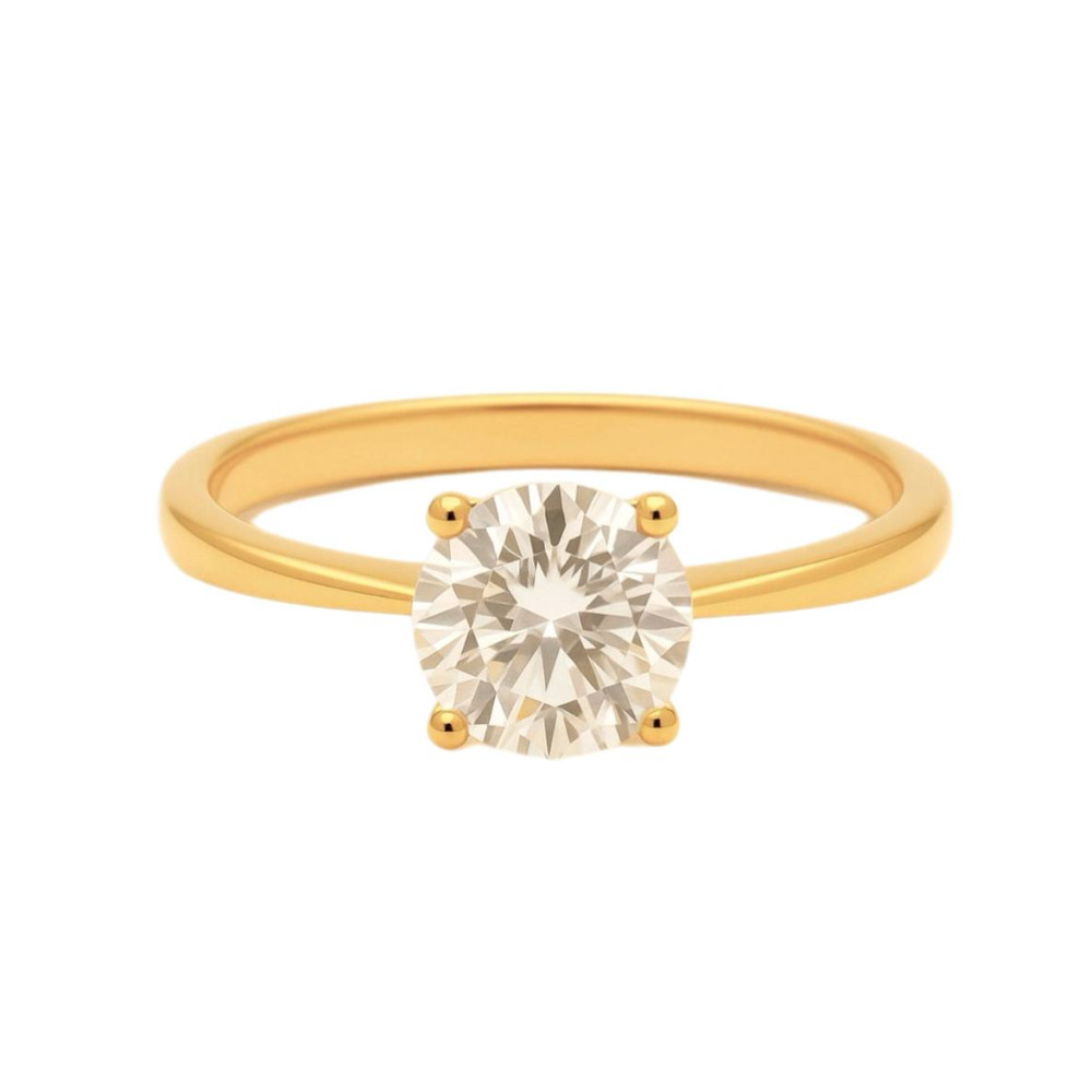 0,91 Ct Кольцо из розового золота с бриллиантом