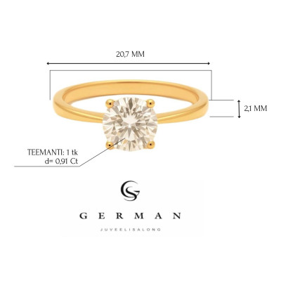 0.91 Ct Rose Gold Diamond Ring