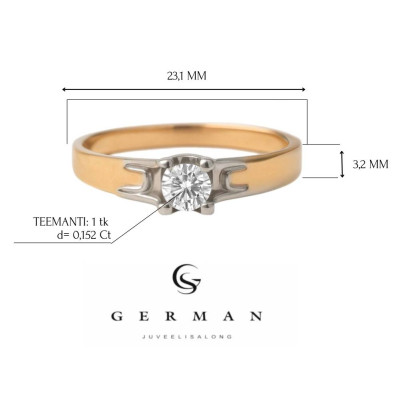 0.152 Ct Diamond Ring in Rose Gold