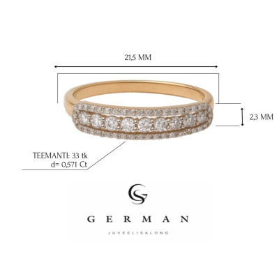 0.571 Ct Diamond Ring in Rose Gold