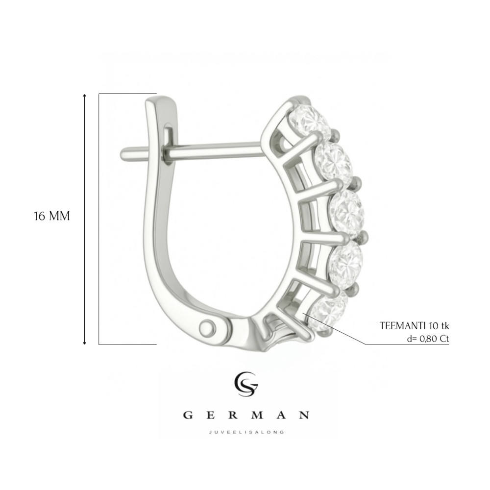 0,80 Ct Kõrvarõngad teemantidega 