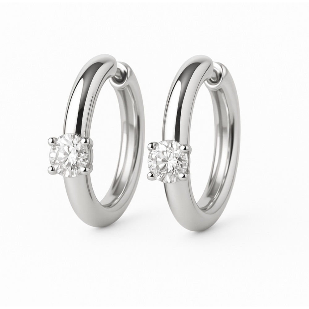 0.4 Ct Diamond Hoop Earrings