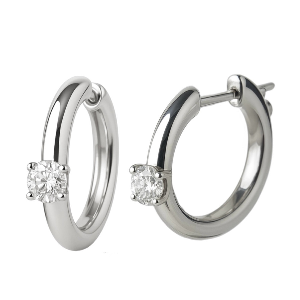0.4 Ct Diamond Hoop Earrings