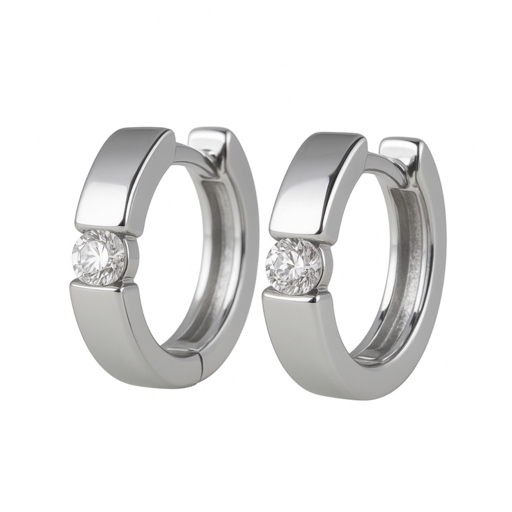 0.22 Ct Diamond Hoop Earrings