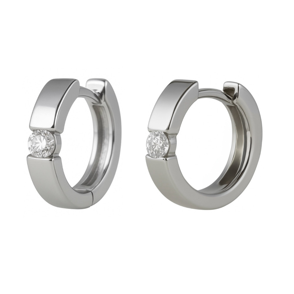 0.22 Ct Diamond Hoop Earrings