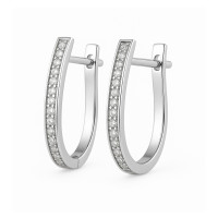 0,13 Ct Серьги из белого золота с бриллиантами 