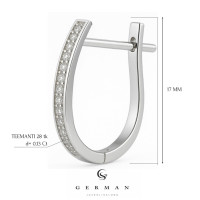 0,13 Ct Серьги из белого золота с бриллиантами 