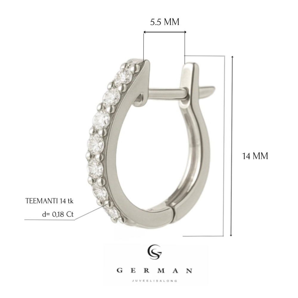 0,18 Ct Серьги из белого золота с бриллиантами