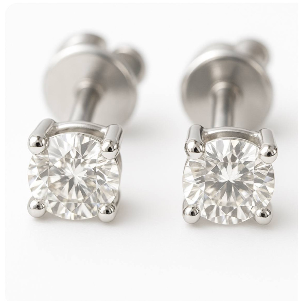 0,25 Ct Серьги из белого золота с бриллиантами