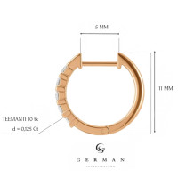 0,125 Ct Серьги-кольца из розового золота с бриллиантами 