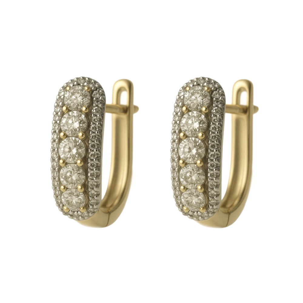 0.67 Ct Rose Gold Diamond Earrings