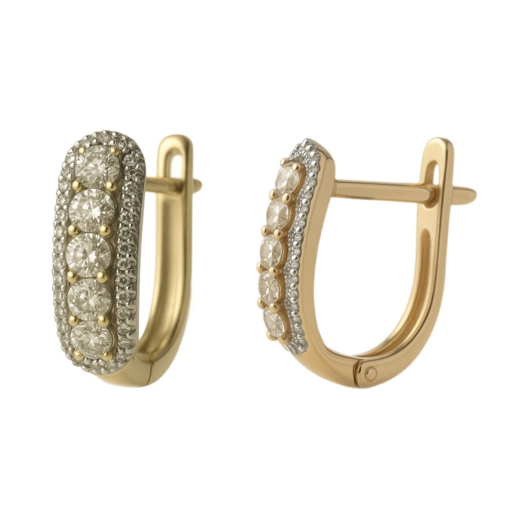 0.67 Ct Rose Gold Diamond Earrings