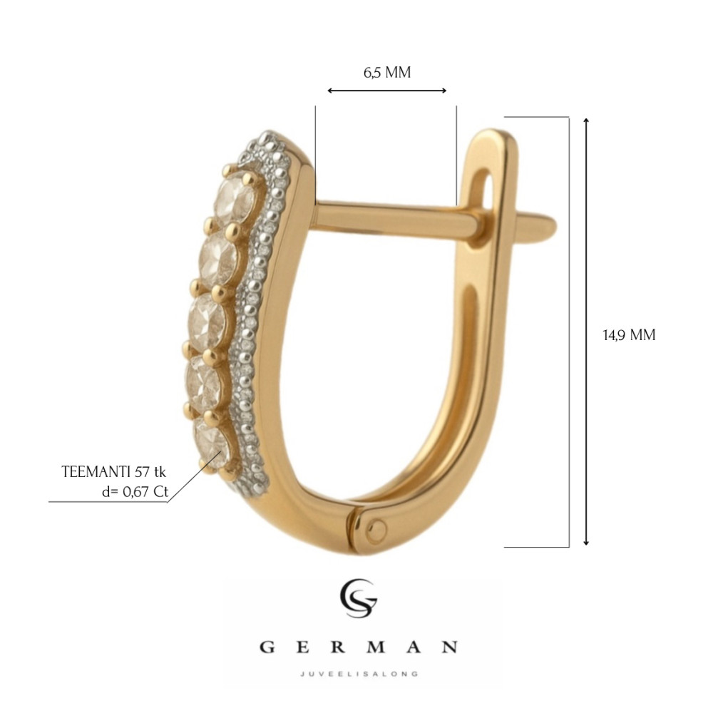 0.67 Ct Rose Gold Diamond Earrings