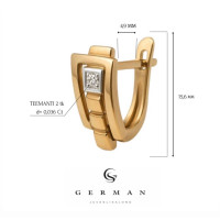 0,036 Ct Серьги из розового золота с бриллиантами