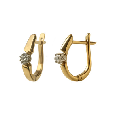 0.19 Ct Rose Gold Diamond Earrings