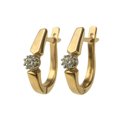 0.19 Ct Rose Gold Diamond Earrings