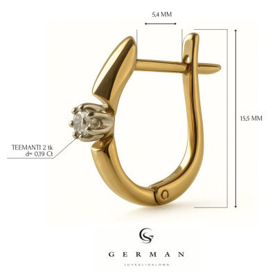 0.19 Ct Rose Gold Diamond Earrings