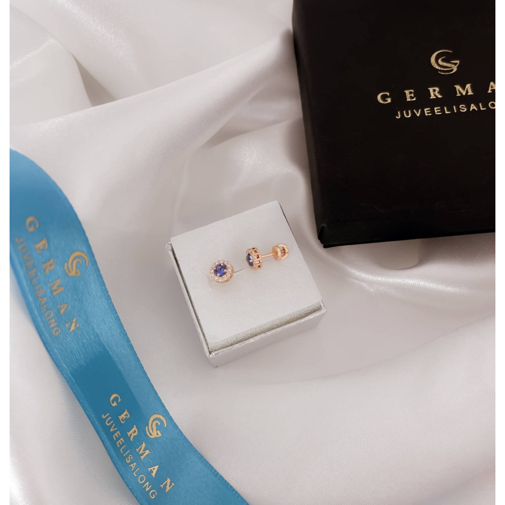 0.838 Ct Rose Gold Topaz Earrings