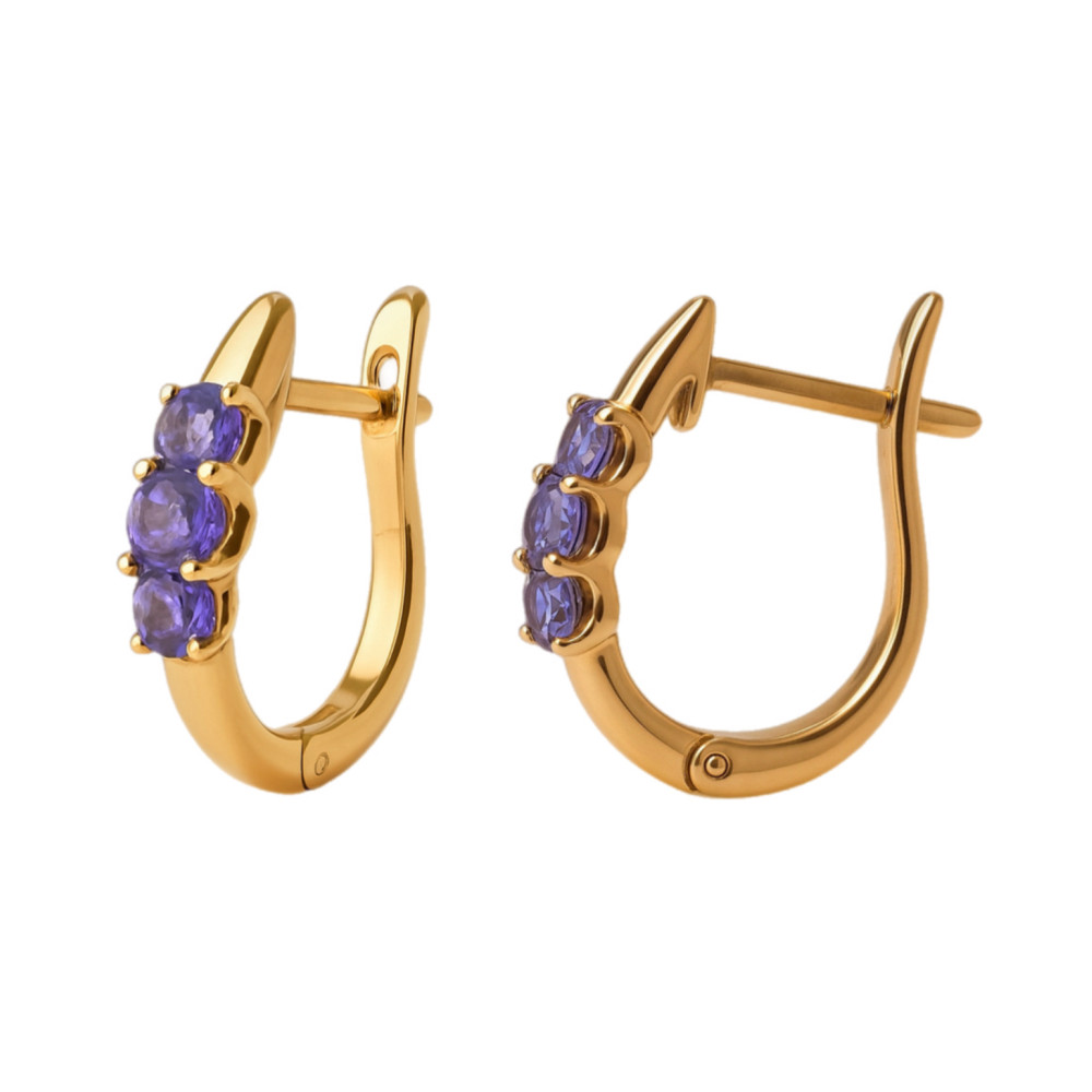 0.6 Ct Rose Gold Tanzanite Earrings
