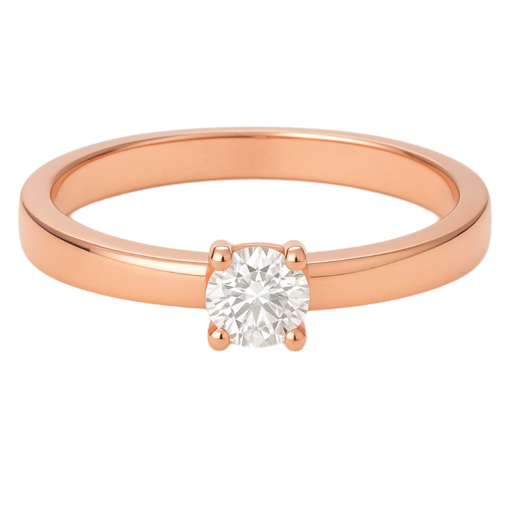 0,24 Ct Кольцо из розового золота с бриллиантами