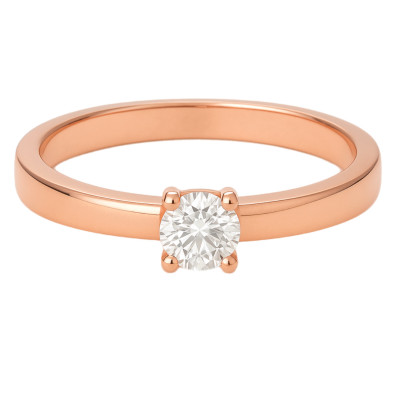 0,24 Ct Кольцо из розового золота с бриллиантами