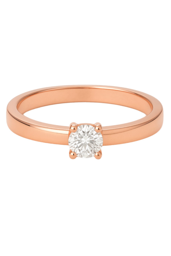 0,24 Ct Кольцо из розового золота с бриллиантами