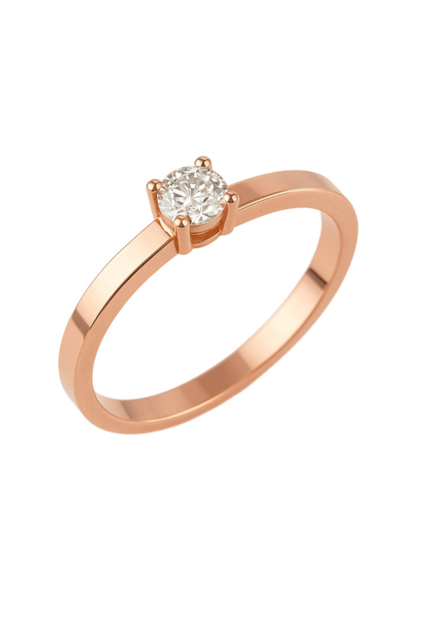 0,24 Ct Кольцо из розового золота с бриллиантами