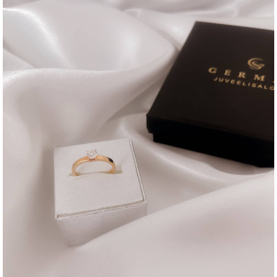 0,24 Ct Кольцо из розового золота с бриллиантами