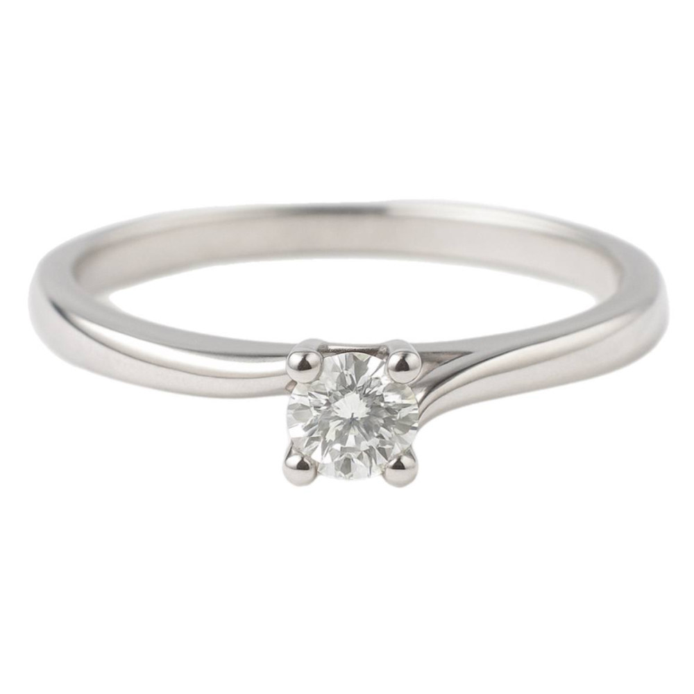 0,13 Ct Кольцо из белого золота с бриллиантом