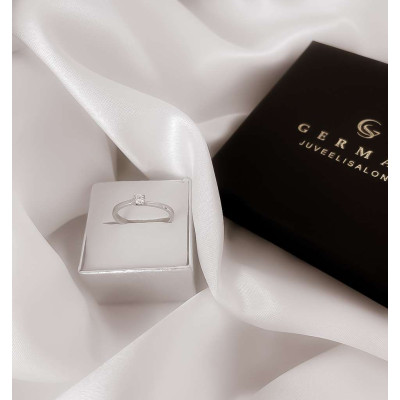 0,13 Ct Кольцо из белого золота с бриллиантом 