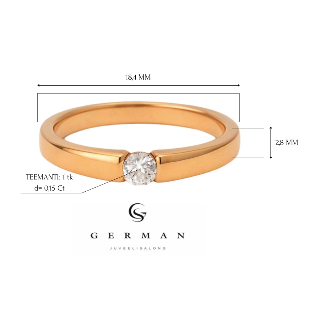 0.15 Ct Rose Gold Diamond Ring