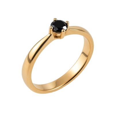 0,4 Ct Кольцо из розового золота с чёрным бриллиантом