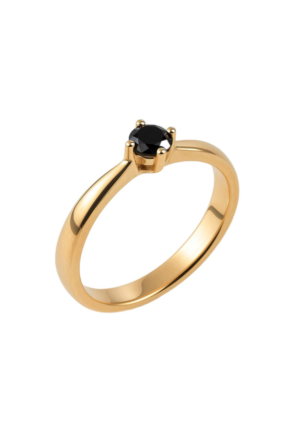 0,4 Ct Кольцо из розового золота с чёрным бриллиантом