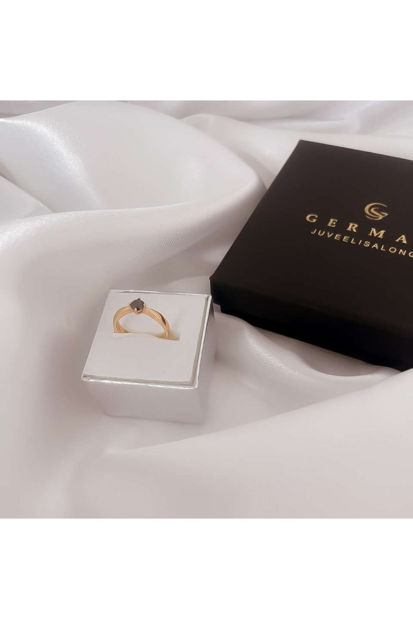 0,4 Ct Кольцо из розового золота с чёрным бриллиантом