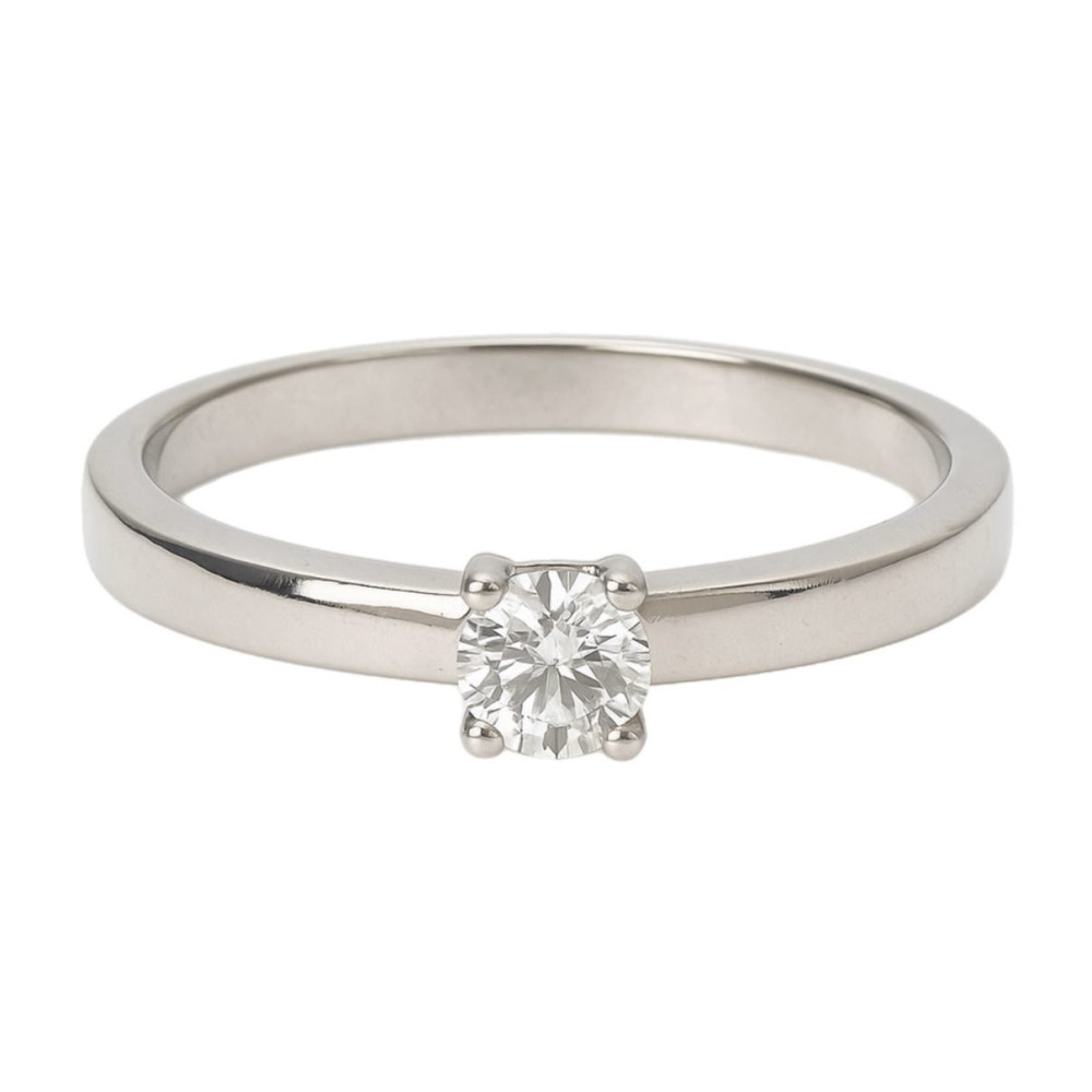 0,24 Ct Кольцо из белого золота с бриллиантом