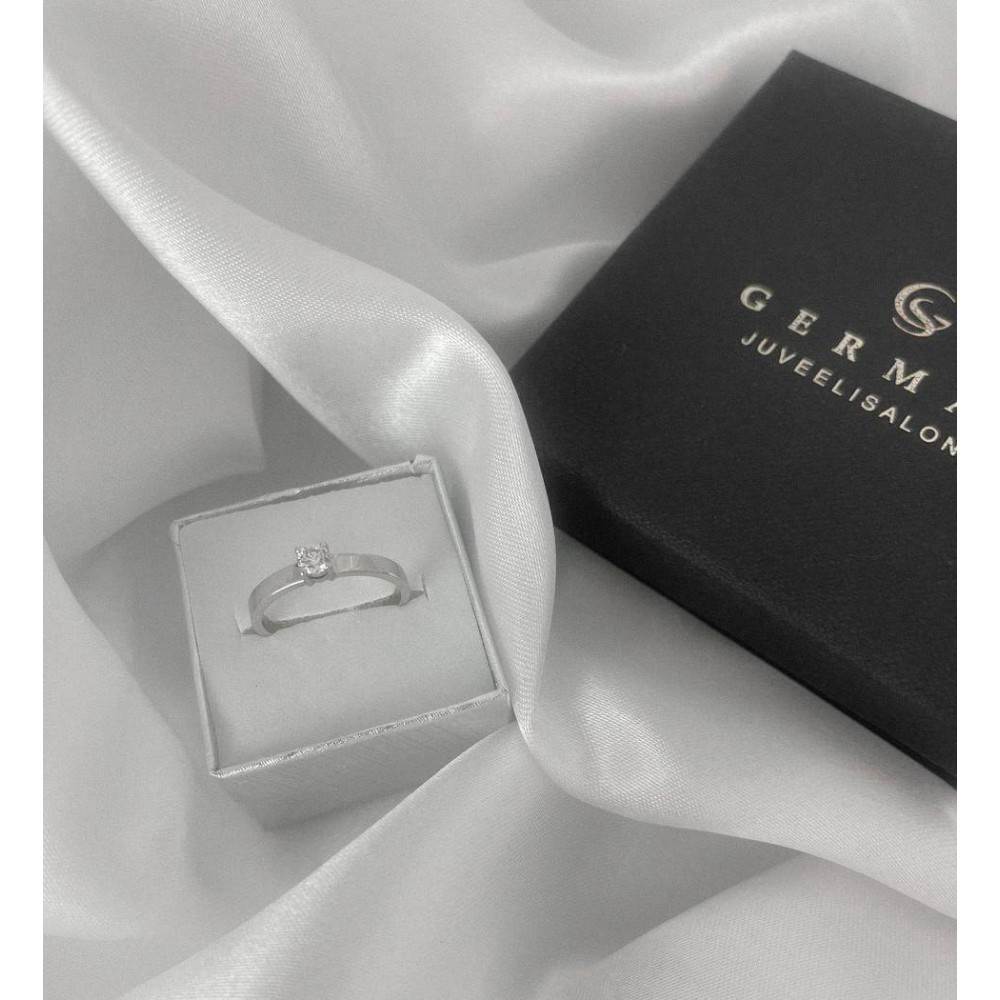 0,24 Ct Кольцо из белого золота с бриллиантом