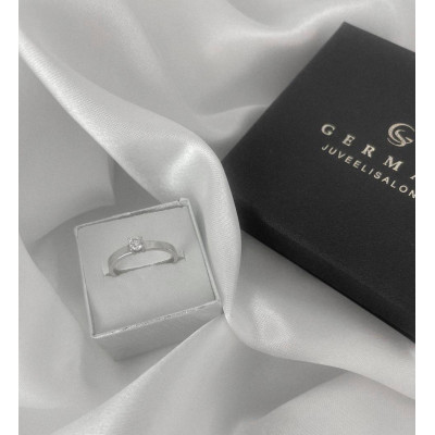 0,24 Ct Кольцо из белого золота с бриллиантом