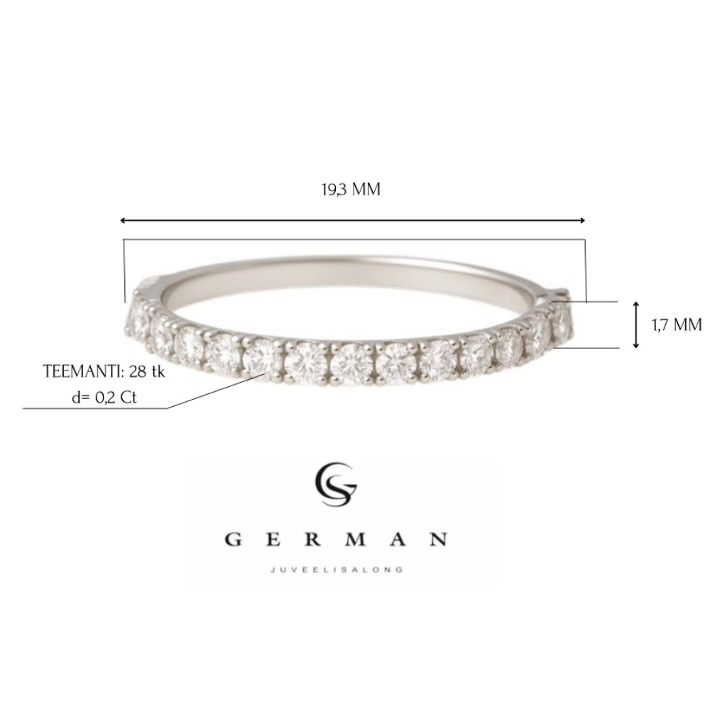 0,2 Ct Кольцо из белого золота с бриллиантами 