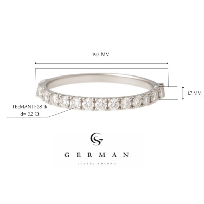 0,2 Ct Кольцо из белого золота с бриллиантами 